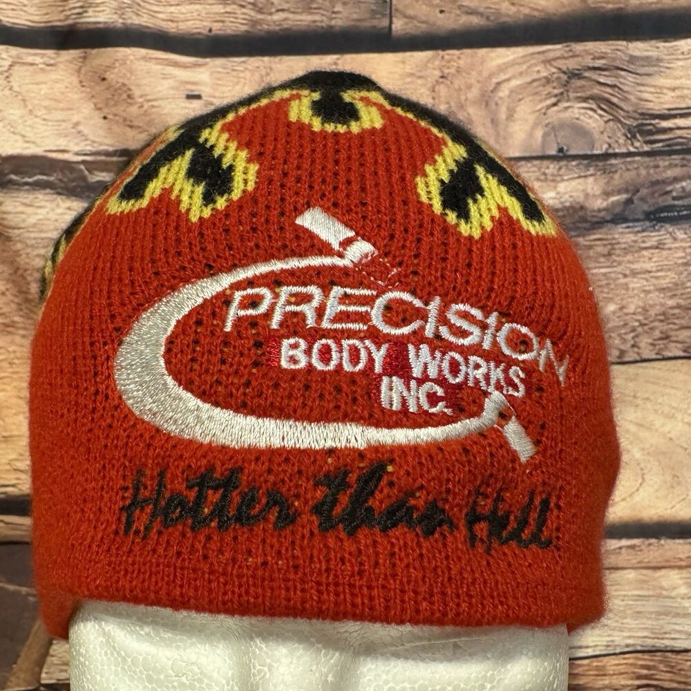 Magic Headwear Flame Beanie Hat Precision Body Works Hotter Than Hell Skater OS